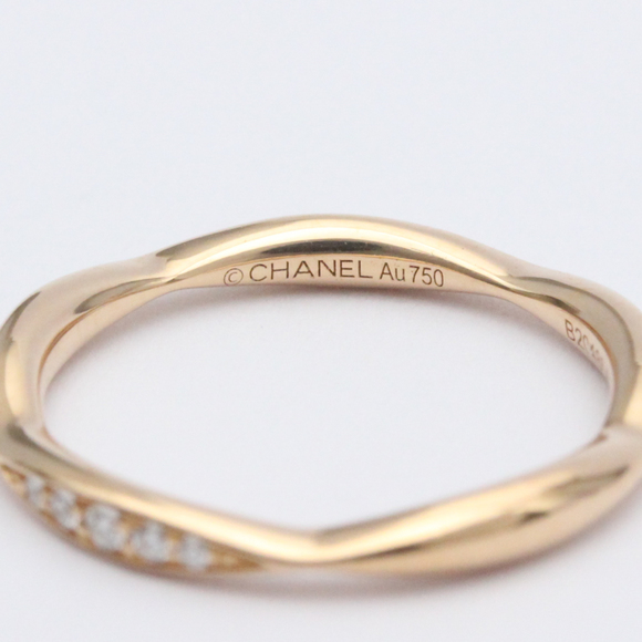 CHANELPolished  Camellia Half Eternity Diamond Ring #50 18K Pink Gold BF558039 - Picture 7 of 8